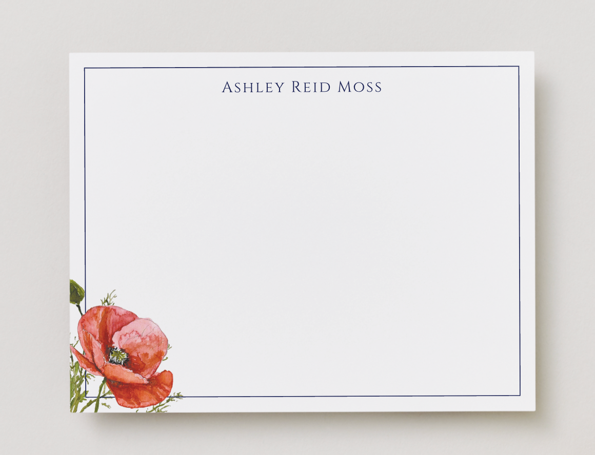 Personalized Floral Notecards