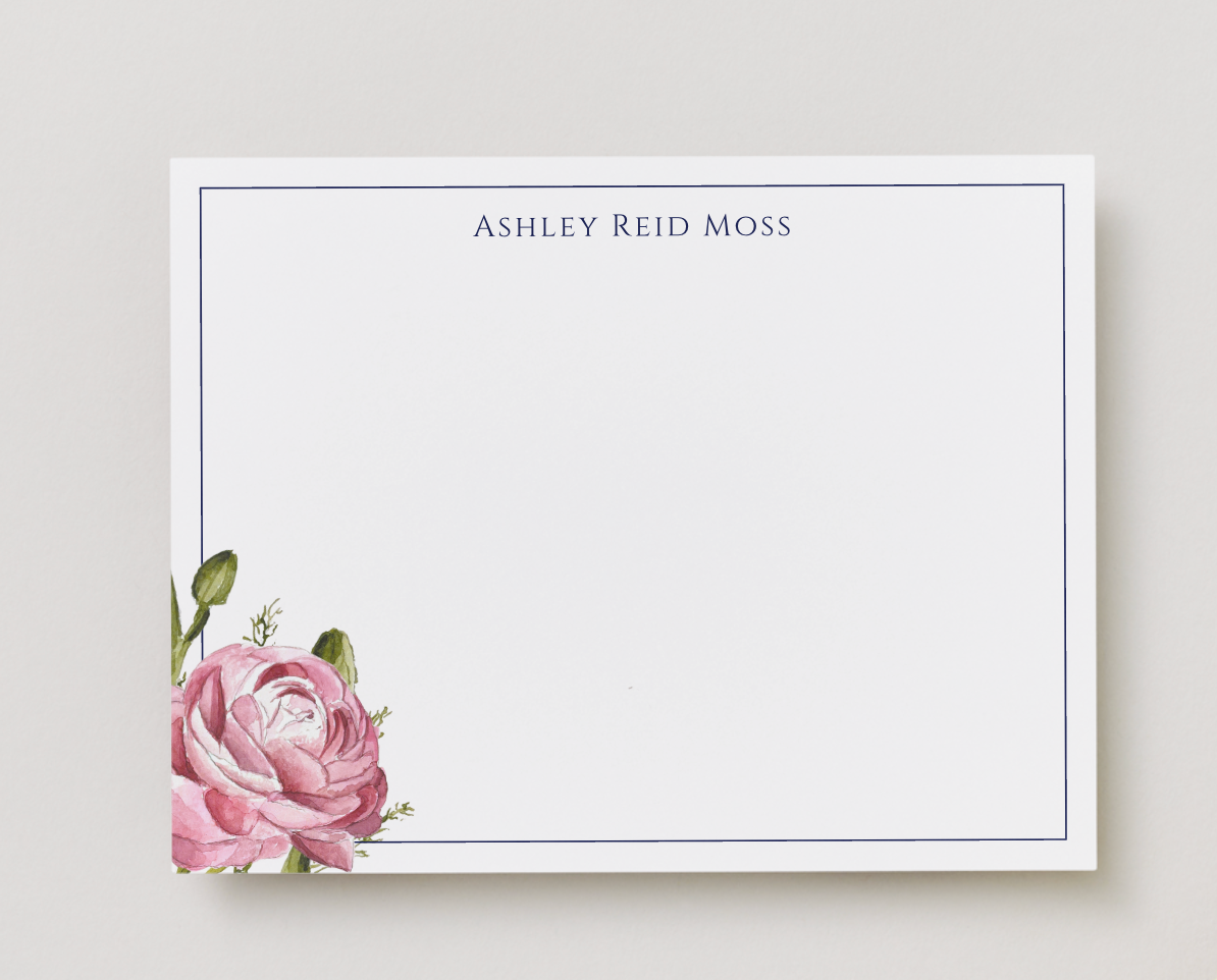 Personalized Floral Notecards